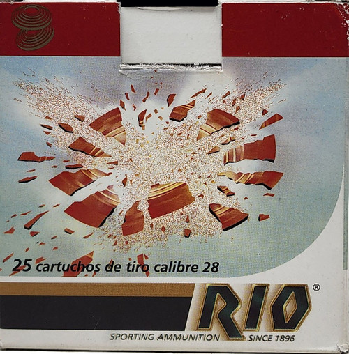Rio Ammunition -28 Gauge - 2 3/4" - 3/4 Oz. - MAX Dr. EQ. - 8 Lead Shot - 25 Rounds