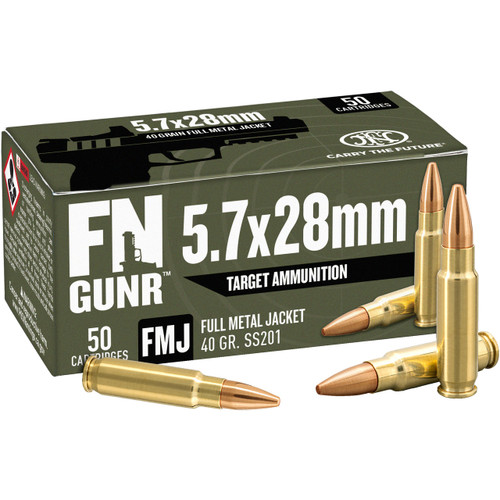 FN Target Ammunition - 5.7x28 MM - 40 Grain Full Metal Jacket - 50 Rounds