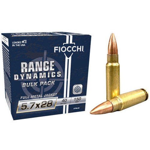 Fiocchi Range Dynamics Ammuition - 5.7x28 MM - 40 Grain Full Metal Jacket - 450 Rounds