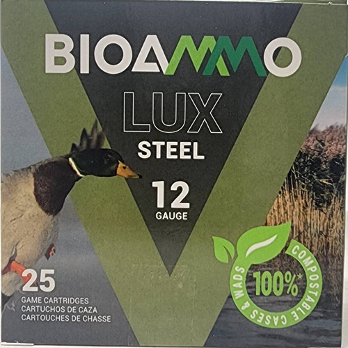 BioAmmo LUX Steel Ammunition - 12 Gauge - 2 3/4" - 1 1/16 Oz. - 6 Steel Shot - 25 Rounds