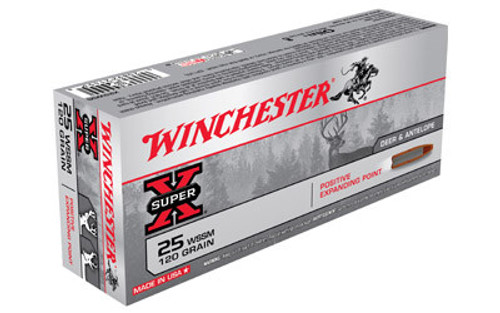 Winchester Super-X Ammunition - 25 WSSM - 120 Grain Positive Expanding Point - 20 Rounds