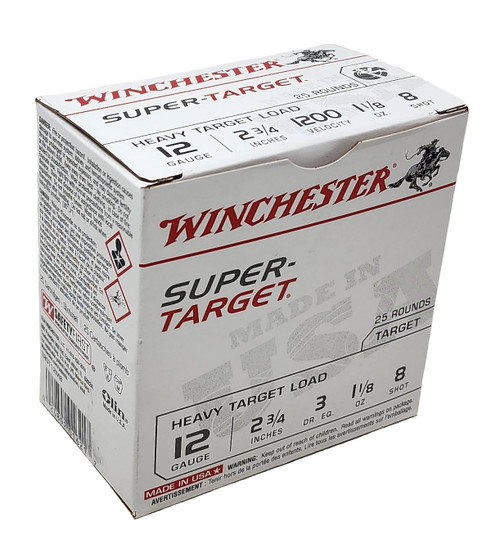 Winchester Super-Target Ammunition - 12 Gauge - 2 3/4" - 1 1/8 Oz. - 8 Lead Shot - 250 Rounds