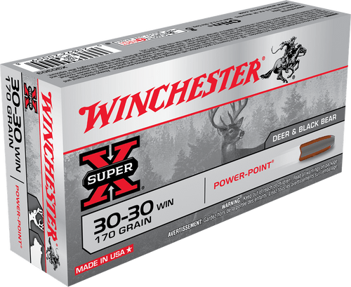 Winchester Super-X Ammunition - 30-30 Winchester - 170 Grain Power-Point - 200 Rounds - Brass Case
