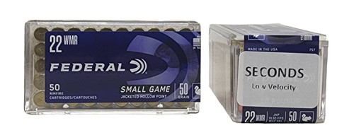 Federal Ammunition - 22 Winchester Magnum - 50 Grain Jacketed Hollow Point - 50 Rounds - FACTORY SECONDS