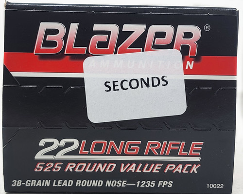 CCI Blazer Ammunition - 22 Long Rifle - 38 Grain Lead Round Nose - 525 Rounds - FACTORY SECONDS