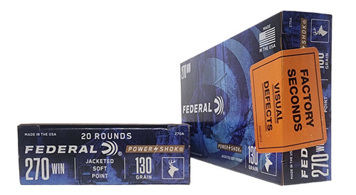 Federal Premium Ammunition - 270 Winchester - 130 Grain Soft Point - 20 Rounds - FACTORY SECONDS