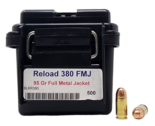 Miwall Reload Ammunition - 380 Auto - 95 Grain Full Metal Jacket - 500 Rounds W/Free Ammo Can