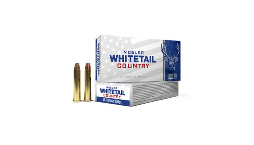Nosler Whitetail Country Ammunition - 45-70 Government - 300 Grain Straight Wall - 20 Rounds