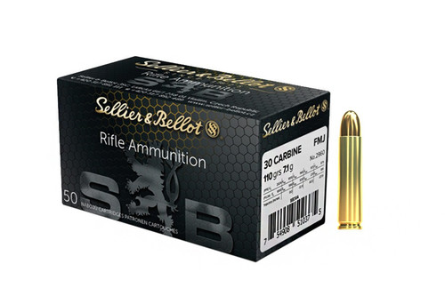Sellier & Bellot Ammunition - 30 Carbine - 110 Grain Full Metal Jacket - 50 Rounds