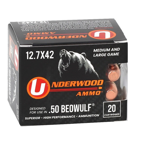 Underwood Ammunition - 50 Beowulf - 350 Grain Full Metal Jacket - 20 Rounds