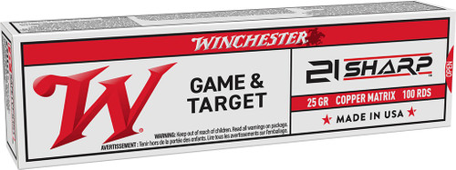 Winchester Game & Target Ammunition - 21 Sharp - 25 Grain Copper Matrix - 100 Rounds