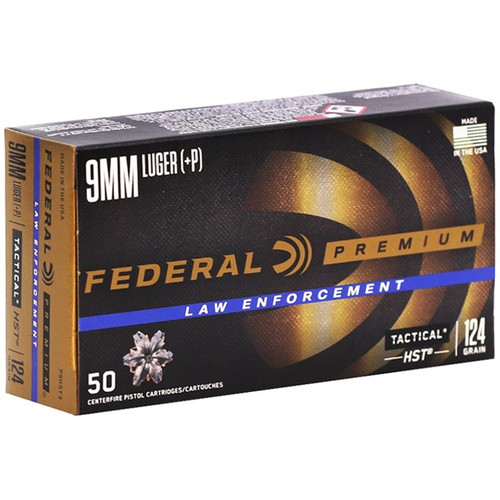 Federal Premium Ammunition - 9 MM Luger +P - 124 Grain Tactical HST - 50 Rounds