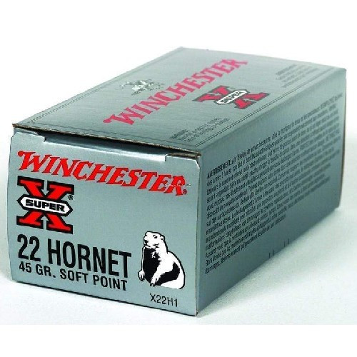 Winchester Super-X Ammunition - 22 Hornet - 45 Grain Jacketed Soft Point - 50 Rounds Winchester Super-X Ammunition - 22 Hornet - 45 Grain Jacketed Soft Point - 50 Rounds