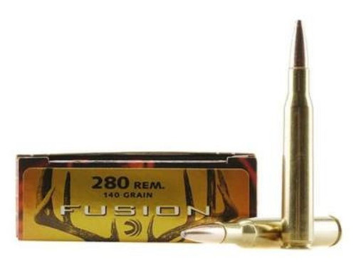 Federal  Fusion Ammunition - 280 Remington - 140 Grain Soft Point - 20 Rounds - Brass Case