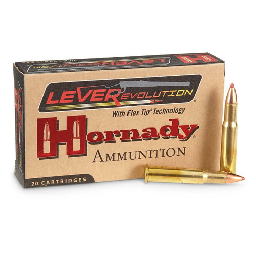 Hornady LEVERevolution Ammunition - 30-30 Winchester - 160 Grain FTX - 20 Rounds - Brass Case Hornady LEVERevolution Ammunition - 30-30 Winchester - 160 Grain FTX - 20 Rounds - Brass Case