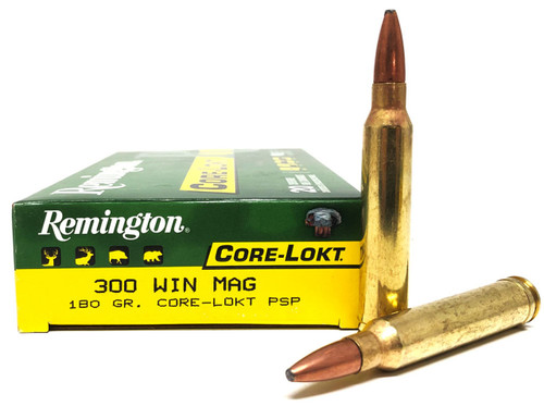 Remington Core-Lokt Ammunition - 300 Winchester Magnum - 180 Grain Core-Lokt Pointed Soft Point - 20 Rounds Remington Core-Lokt Ammunition - 300 Winchester Magnum - 180 Grain Core-Lokt Pointed Soft Point - 20 Rounds