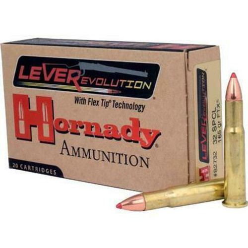 Hornady LeverEvolution Ammunition - 32 Winchester Special - 165 Grain FTX - 20 Rounds - Brass Case Hornady LeverEvolution Ammunition - 32 Winchester Special - 165 Grain FTX - 20 Rounds - Brass Case