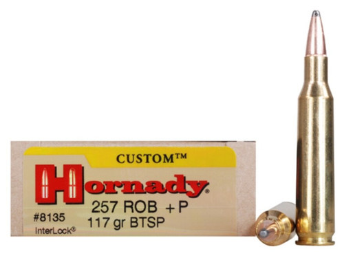 Hornady Superformance Ammunition - 257 Roberts +P - 117 Grain BTSP - 20 Rounds - Brass Case Hornady Superformance Ammunition - 257 Roberts +P - 117 Grain BTSP - 20 Rounds - Brass Case