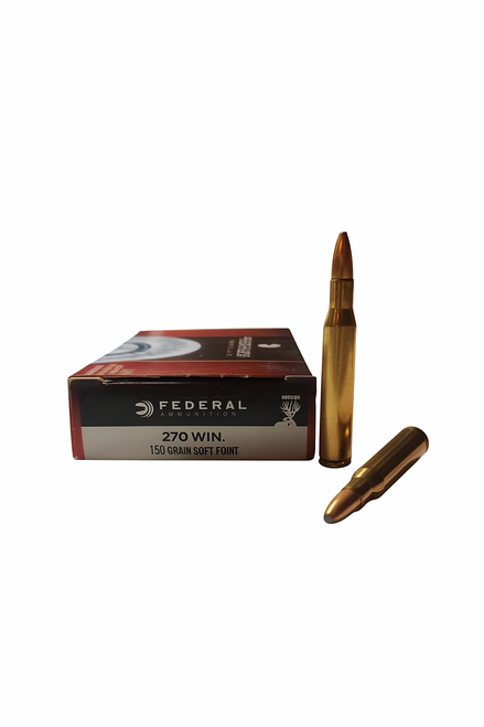 Federal Ammunition - 270 Winchester - 130 Grain Soft Point - 20 Rounds - Brass Case Federal Ammunition - 270 Winchester - 130 Grain Soft Point - 20 Rounds - Brass Case