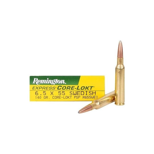 Remington Express Ammunition - 6.5x55 Swedish - 140 Grain Core-Lokt Pointed Soft Point - 20 Rounds