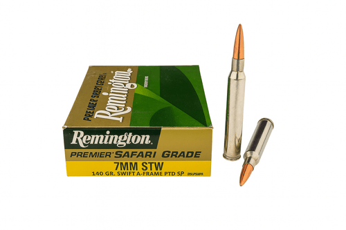 Remington Safari Grade Ammunition - 7 MM STW - 140 Grain Swift A-Frame Pointed Soft Point - 20 Rounds
