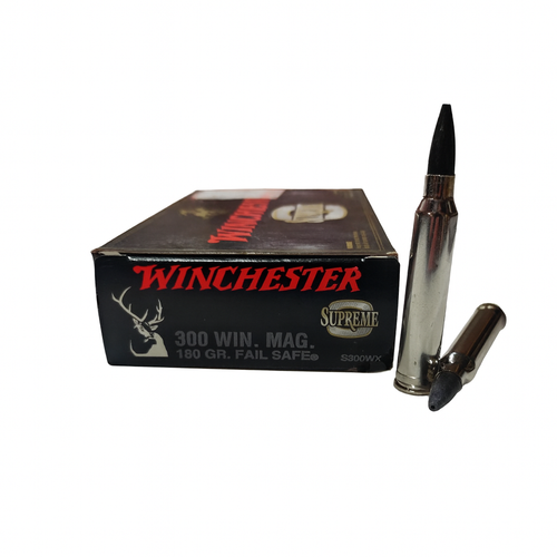 Winchester Supreme Ammunition - 300 Winchester Magnum - 180 Grain Fail Safe - 20 Rounds Winchester Supreme Ammunition - 300 Winchester Magnum - 180 Grain Fail Safe - 20 Rounds