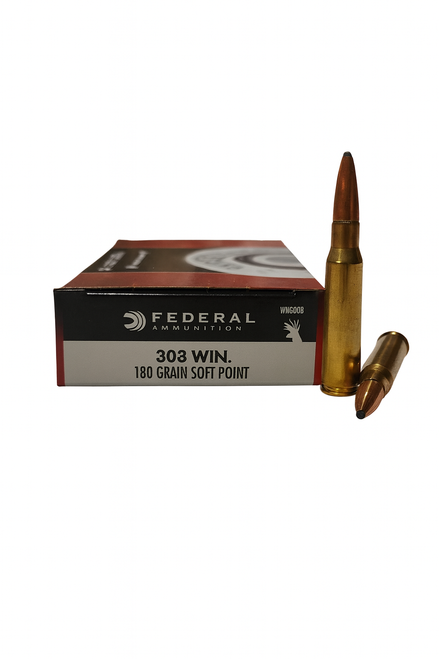 Federal Ammunition - 308 Winchester - 180 Grain Soft Point - 20 Rounds - Brass Case Federal Ammunition - 308 Winchester - 180 Grain Soft Point - 20 Rounds - Brass Case