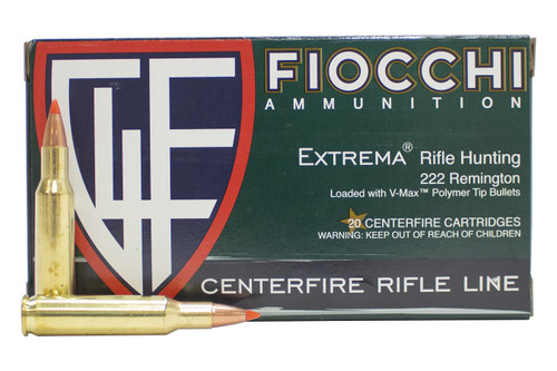 Fiocchi Ammunition - 222 Remington - 50 Grain V-Max - 20 Rounds Fiocchi Ammunition - 222 Remington - 50 Grain V-Max - 20 Rounds