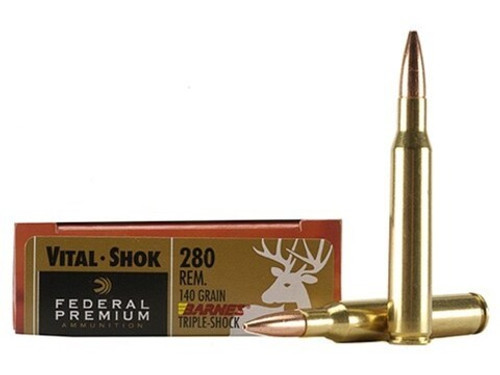Federal Premium Ammunition - 280 Remington - 140 Grain Barnes Triple-Shok - 20 Rounds Federal Premium Ammunition - 280 Remington - 140 Grain Barnes Triple-Shok - 20 Rounds