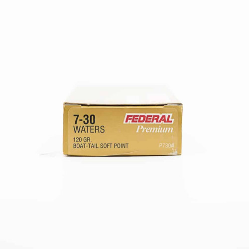 Federal Premium Ammunition - 7-30 Waters - 120  Grain  Sierra Gameking BTSP-FN - 20 Rounds - Nickel Plated Brass Case