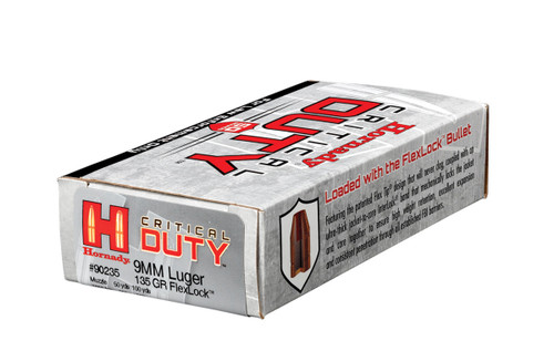 Hornady 9mm Luger 135 Grain Critical Duty LE - 50 Rounds - Brass Case Hornady 9mm Luger 135 Grain Critical Duty LE - 50 Rounds - Brass Case