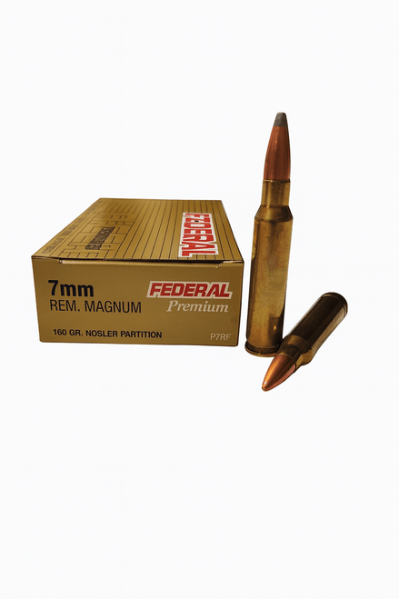 Federal Premium Ammunition - 7 MM Remington Magnum - 160 Grain Nosler Partition - 20 Rounds
