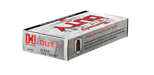 Hornady 40 S&W 175 Grain Critical Duty FlexLock LE - 50 Rounds - Brass Case Hornady 40 S&W 175 Grain Critical Duty FlexLock LE - 50 Rounds - Brass Case