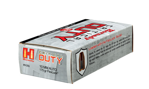 Hornady 10mm Auto 175 Grain Critical Duty FlexLock LE - 50 Rounds - Brass Case Hornady 10mm Auto 175 Grain Critical Duty FlexLock LE - 50 Rounds - Brass Case