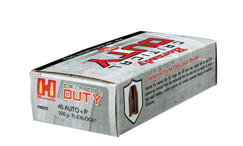 Hornady 45 Auto +P 220 Grain Critical Duty FlexLock LE - 50 Rounds - Brass Case Hornady 45 Auto +P 220 Grain Critical Duty FlexLock LE - 50 Rounds - Brass Case