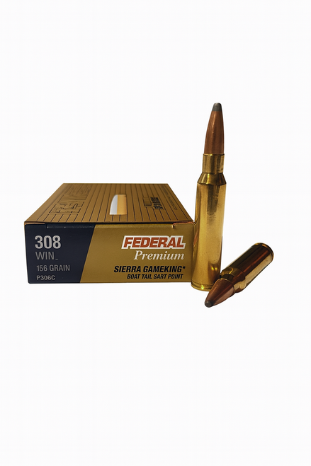 Federal Premium Ammunition - 308 Winchester - 165 Grain Sierra Boat Tail Soft Point - 20 Rounds Federal Premium Ammunition - 308 Winchester - 165 Grain Sierra Boat Tail Soft Point - 20 Rounds