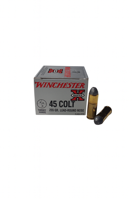 Winchester Super-X Ammunition - 45 Long Colt - 255 Grain Lead Round Nose - 20 Rounds Winchester Super-X Ammunition - 45 Long Colt - 255 Grain Lead Round Nose - 20 Rounds