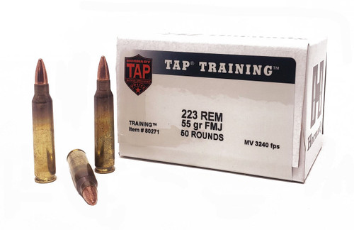 Hornady 223 Rem - 55 Grain Full Metal Jacket Boat Tail - 50 Rounds - Brass Case