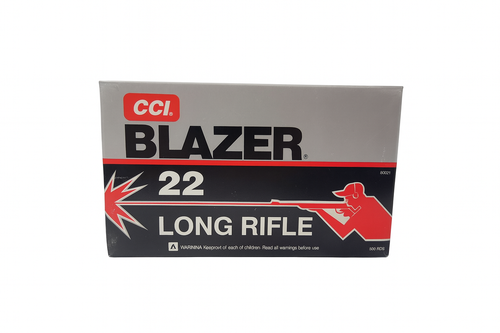CCI Blazer Ammunition - 22 Long Rifle - 40 Grain Lead Round Nose - 500 Rounds - Brass Case CCI Blazer Ammunition - 22 Long Rifle - 40 Grain Lead Round Nose - 500 Rounds - Brass Case