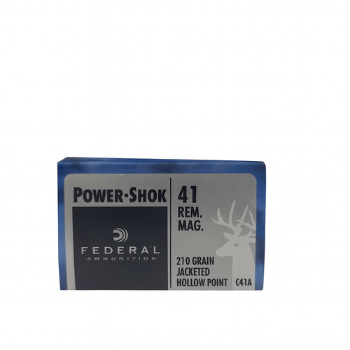 Federal Power-Shok Ammunition - 41 Rem Mag - 210 Grain Jacketed Hollow Point - 20 Rounds Federal Power-Shok Ammunition - 41 Rem Mag - 210 Grain Jacketed Hollow Point - 20 Rounds