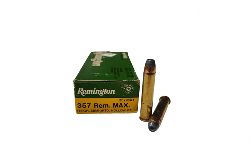 Remington Ammunition - 357 Rem Max - 158 Grain Semi Jacketed Hollow Point - 20 Rounds