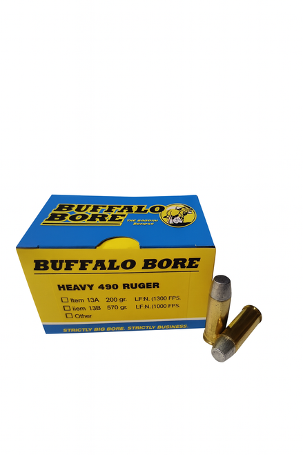Buffalo Bore Ammunition - 480 Ruger - 370 Grain Lead Flat Nose - 20 Rounds Buffalo Bore Ammunition - 480 Ruger - 370 Grain Lead Flat Nose - 20 Rounds