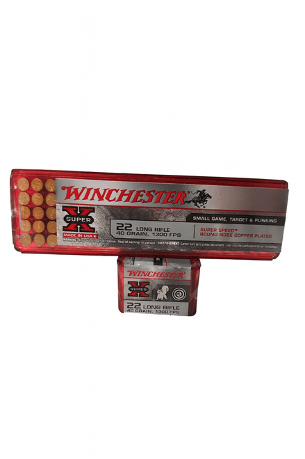 Winchester Super-X Ammunition - 22 Long Rifle - 40 Grain Round Nose Copper Plated - 100 Rounds