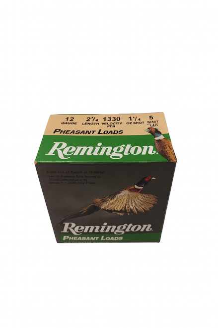Remington Pheasant Ammunition - 12 Gauge - 2 3/4" - 1 1/4 Oz. - 5 Shot - 25 Rounds Remington Pheasant Ammunition - 12 Gauge - 2 3/4" - 1 1/4 Oz. - 5 Shot - 25 Rounds