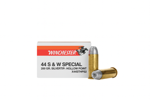 Winchester Ammunition - 44 S&W Special - 200 Grain Silver tip Jacketed Hollow Point - 20 Rounds Winchester Ammunition - 44 S&W Special - 200 Grain Silver tip Jacketed Hollow Point - 20 Rounds