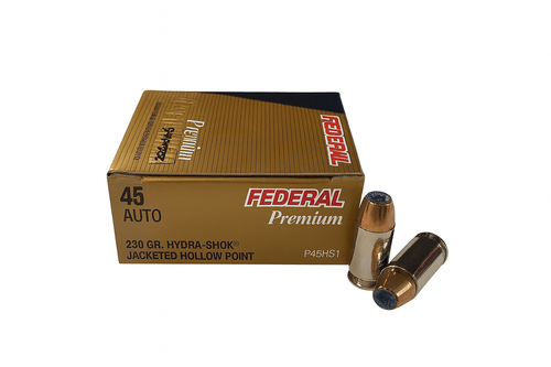 Federal Premium Ammunition - 45 ACP - 230 Grain Hydra-Shok Jacketed Hollow Point - 20 Rounds