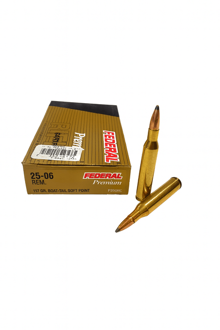 Federal Premium Ammunition - 25-06 Remington - 117  Grain Sierra Boat Tail Soft Point - 20 Rounds