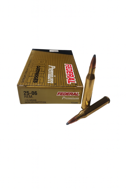 Federal Premium Ammunition - 25-06 Remington - 115  Grain Nosler Partition - 20 Rounds