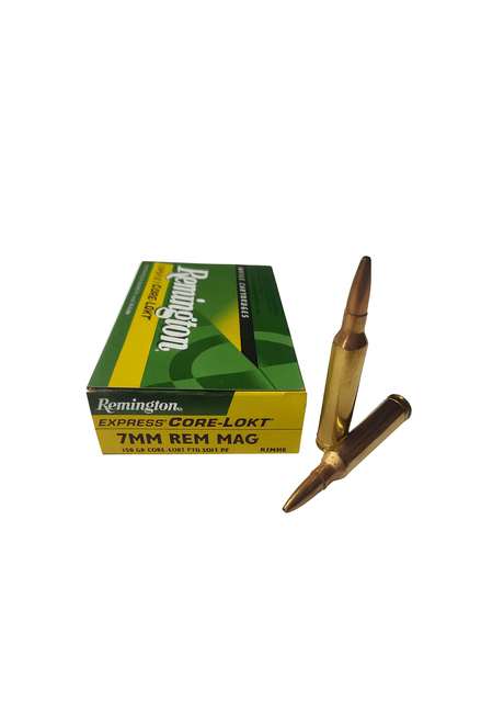 Remington Core-Lokt Ammunition - 7 MM Remington  Magnum - 150 Grain Pointed Soft Point - 20 Round