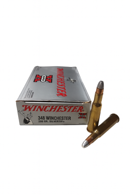 Winchester Super-X Ammunition - 348 Winchester - 200 Grain Silvertip - 20 Rounds - Brass Case Winchester Super-X Ammunition - 348 Winchester - 200 Grain Silvertip - 20 Rounds - Brass Case
